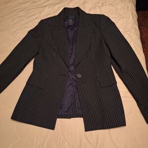 The Limited Black and White Pinstripe Blazer
